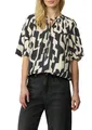 s.Oliver Kurzarmbluse, mit All-Over Print, Gr. 34, BLACK AOP