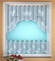Gardine Scheibengardine C-Bogen Set hochwertiger Jacquard Tulpen Bistro Typ317