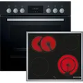 Bosch HEF113BA0 + NKN645GA2E HND211LB1 Herdset Einbau 3D Umluftgrill Heißluft - Schwarz