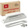 Magnetschnäpper extra stark  Haltekraft 13kg – 2er Set in weiß Magnetverschlu...