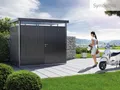 Biohort Gerätehaus HIGHLINE Gr. H2, verschiedene Farben, BxT: 275x195 cm, stylisches Metall-Gartenhaus mit Flachdach