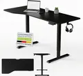 Juskys Höhenverstellbarer Schreibtisch 160x75cm - Elektrisch stufenlos verstellbar Bürotisch Sitz- & Stehtisch Speicherplatz Memory-Funktion - Schwarz