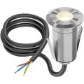 ledscom.de LED Bodeneinbauleuchte GLOX für außen, IP67, aluminium, rund, 35mm Ø, warmweiß, matt