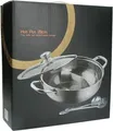 [ Ø 28cm ] HOT POT Topf 2 Kammern + 2 Löffel / Feuertopf / Fondue / Shabu Shabu
