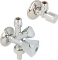SCHLÖSSER Kombi-Set, Eckventil & WAS-Ventil 1/2 Zoll (selbstdichtend) DVGW