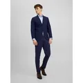 Jack & Jones Anzug JPRFRANCO Extra schmal, pflegeleicht, stilvoll mit fallendem Revers Materialmix, slim fit blau 54