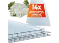 tectake® 14er Set Doppelstegplatten, 10,25 m² Gesamtfläche, individuell zuschneidbar, wärmedämmend, temperaturresistent, 121 x 60,5 x 0,6 cm je Platte