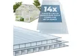 tectake Doppelstegplatte Hohlkammerplatten, UV-beständig, 121 x 60,5 x 0,6 cm je Platte, 0,6 mm, (Polycarbonat Stegplatten Shiny, 14-St., 10,25 m² Gesamtfläche), lichtdurchlässig, wärmedämmend, temperaturresistent, robust