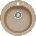 ALVEUS GRANITAL Spüle NIAGARA 10 in BEIGE mit Pop-up-Siphon / Ausschnitt Ø 49...
