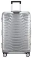 Samsonite Hartschalen-Trolley PROXIS ALU, verschiedene Größen, 4 Rollen, aus Aluminium, mit Kreuzspanngurt, mit integriertem Namensschild