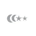 Glorex Moosgummi Sticker Mond+Sterne, 60 Stück