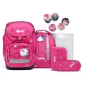 ergobag Schulranzen pack Set (6-tlg., 6-teiliges Set), größenverstellbares Rückensystem lila 28 cm x 40 cm x 25 cm