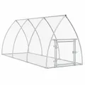 vidaXL Hasenstall, Freilaufgehege für Kleintiere, Outdoor Kaninchenkäfig Kaninchenstall Hasenkäfig, Kaninchen Freigehege, Silbern 300x105x120cm Verzinkter Stahl