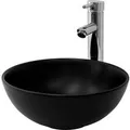 ML-Design Waschbecken Keramik in Schwarz Matt 32x13,5cm Runde Aufsatzwaschbecken