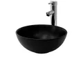 LuxeBath Waschbecken Aufsatzwaschbecken aus Keramik Waschtisch für Badezimmer und Gäste-WC, Aufsatzwaschtisch Handwaschbecken Ø 32x13,5 cm Rund Spülbecken