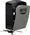 Relaxdays Schlüsseltresor, 4-stelliger Zahlencode, Großer Key Safe zur Wandmontage, HxBxT 14,5x10,5x5 cm, schwarz/grau