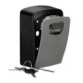 Relaxdays Schlüsseltresor, 4-stelliger Zahlencode, Großer Key Safe zur Wandmontage, HxBxT 14,5x10,5x5 cm, schwarz/grau, 1 Stück