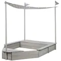 roba Sandkasten, BxL: 65 cm x 154 cm, Massivholz grau