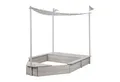 roba® Sandkasten Boot, Kinder-Sandkiste aus wetterfestem Massivholz, inkl. Sonnendach