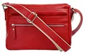 Samantha Look Umhängetasche Echt Leder Damen Made in Italy, Kompakte Crossbody Tasche mit Smartphonefach & 3 Außentaschen rot 021210