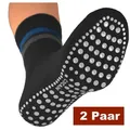Cocain underwear ABS-Socken 2 Paar warm ABS Stopper Noppen Socken Anti Rutsch Socken Damen Herren (2-Paar) gummierte Noppen grau 35-38