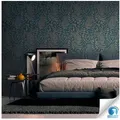 living walls Vliestapete DesignDrop vorgeleimte Tapete Floral Blau Braun Metallic, glatt, matt, (1 St), Vliestapete vorgekleistert floral für Schlafzimmer Wohnzimmer Küche blau|braun