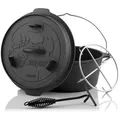 BBQ-Toro Grilltopf BBQ-Toro Dutch Oven DO45FX, 4,2 L Forest Gusseisen Kochtopf, Gusstopf, Gusseisen, preseasoned schwarz