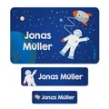 Striefchen® Schuletiketten mit Wunschname Motiv: Astronaut - Ideal zur Einschulung oder Schulanfang