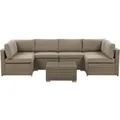 Beliani Lounge Set BELVEDERE Braun 140x280x63