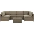 BELIANI Gartenmöbel Set Braun Polyrattan Aluminium 6-Sitzer Auflagen Braun Terrasse Outdoor Minimalistisch Modern - Braun