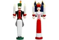 SIKORA Weihnachtsfigur EB-A-LED Engel und Bergmann aus Holz 2er Set mit LED Kerzen und Fernbedienung