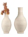 formano Bodenvase RELIEF, Höhe: 55cm, Farbe: Creme, Motiv: Relief