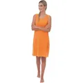 Wewo fashion Damenbademantel 048, Midilänge, Leichtfrottier, leichtes Strandkleid orange XL