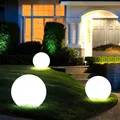 3er Set Solarlampe Solarleuchte Kugellampe Terrasse IP44 Akku Erdspieß weiß LED