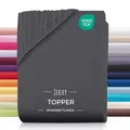 Carpe Sonno Spannbettlaken Topper Spannbetttuch Jersey 140x200 160x200 180x200 200x200 Baumwolle, Jersey, Gummizug: rundum, (1 Stück), Topper Spannbettlaken 140x200 für Matratzen bis 10cm Höhe grau 140 cm x 200 cm