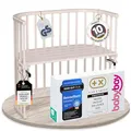 babybay Original Beistellbett aus massivem Buchenholz/kompakt & verwandelbar/Kinderbett Höhe stufenlos verstellbar & umweltfreundlich/mitwachsendes Babybett (beige lackiert)