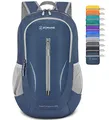 Zomake Ultraleichter, verstaubarer Rucksack, faltbarer Wanderrucksack, wasserabweisend, kleiner faltbarer Tagesrucksack für Reisen, 25 l, Marineblau