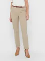 Chinohose "ONLBIANA COTTON BELT CHINO CC PNT", knöchellange Form mit Umschlagsaum, Gr. 42 (XL) - N-Gr, Humus N-Gr