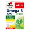 Doppelherz Omega-3 1000 vegan - Hochdosierte Omega-3-Fettsäuren EPA und DHA aus pflanzlichem Algenöl - 120 kleine, leicht schluckbare Kapseln