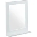 Relaxdays Wandspiegel MDF Glas Weiß mit Ablage 49 cm x 40 cm x 10 cm 2,3 kg