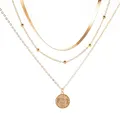 Halskette Damen mehrreihig Gold Kette Metall Damenhalskette Damenschmuck