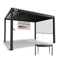 Juskys Lamellendach Tahiti 3x4 m - Stahl Pergola - Terrassenüberdachung stabil - Anthrazit