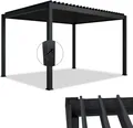 Juskys Lamellendach Tahiti 3x4 m - Stahl Pergola stabil & wetterfest - Anthrazit