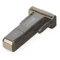 USB 2.0 Adapter, USB-A Stecker > Seriell RS232 Stecker schwarz, inkl. 80cm Verlängerungskabel