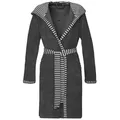 Vossen Damenbademantel Damen Bademantel mit Kapuze Juno, Baumwolle, hohe Markenqualität grau M 40/42 | 95 cm