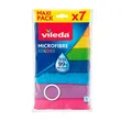 Vileda GmbH Vileda Microfibre Colors Mikrofasertuch, Hochwertiges Microfasertuch zur feuchten Reinigung und zum Staubwischen, 1 Packung = 7 Tücher, Maße (L x B): 30 x 30 cm 148394