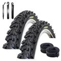 2 x Kenda K-829 26" MTB Fahrradreifen Schwarz 50-559 (26 x 1.95) + 2 passende Schläuche DV inkl. maxxi4you Reifenheber