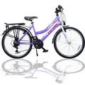 24 Zoll Kinderfahrrad 21-Gang mit Beleuchtung Lila 630 - Violett