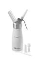 HENDI Sahnespender, Inklusive Set aus 3 Polypropylen Spritztüllen und Reinigungsbürste, Sahne-Mousses-Desserts-kalten Schäumen, 0,25L, ø80x(H)200mm, Aluminium, Weiß