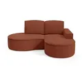 Bettso Ecksofa, Rot, Holzwerkstoff, Textil, Ottomane rechts, L-Form, 210x157 cm, Wohnzimmer, Sofas & Couches, Wohnlandschaften, Ecksofas